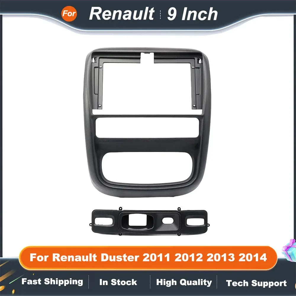 9 Inch Car Radio Fascia Frame for Renault Duster 2011-2014 Multimedia Dashboard Panel Audio Installation Kit