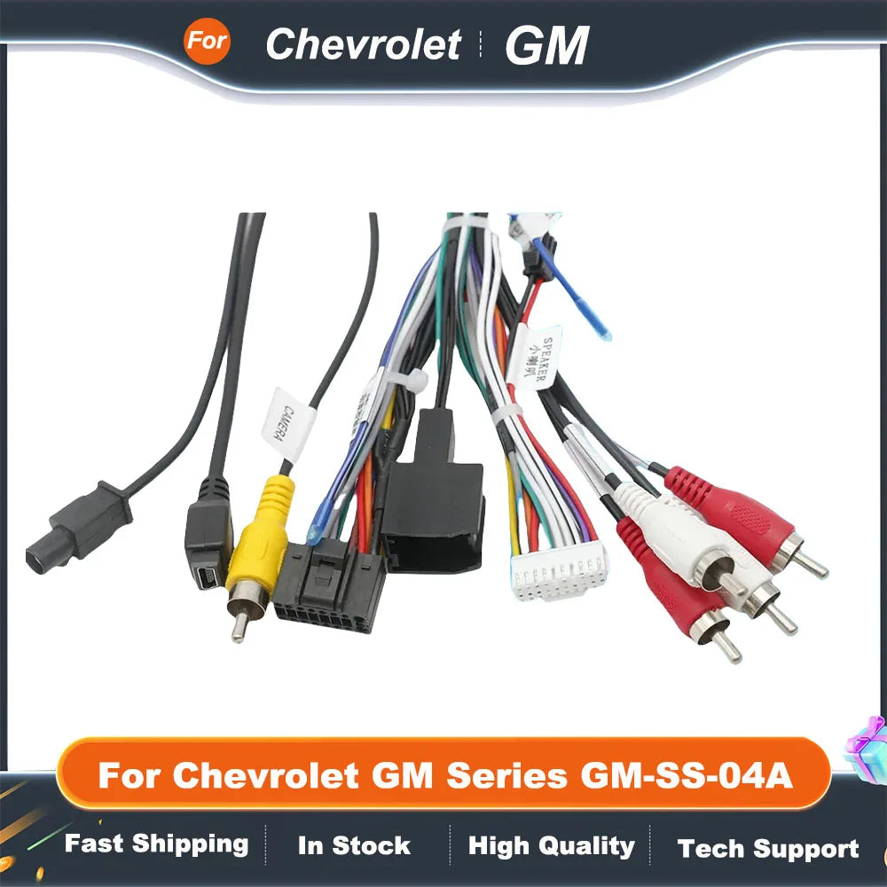 16pin Car Stereo Wire Harness Adapter Power Cable With Canbus Box For Chevrolet GM Series GM-SS-04A