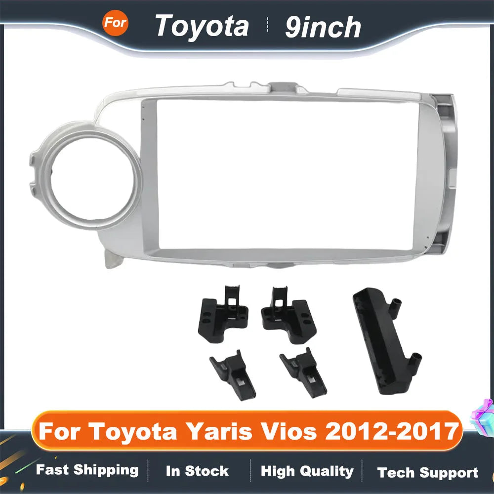 9 Inch Car Frame Fascia Adapter For Toyota Yaris Vios 2012-2017 Android Radio Dash Fitting Panel Kit