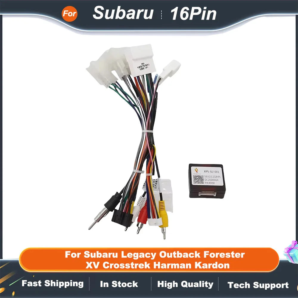 For Subaru Legacy Outback Forester XV Crosstrek Harman Kardon 16Pin Car Wiring Harness Adapter Canbus Box