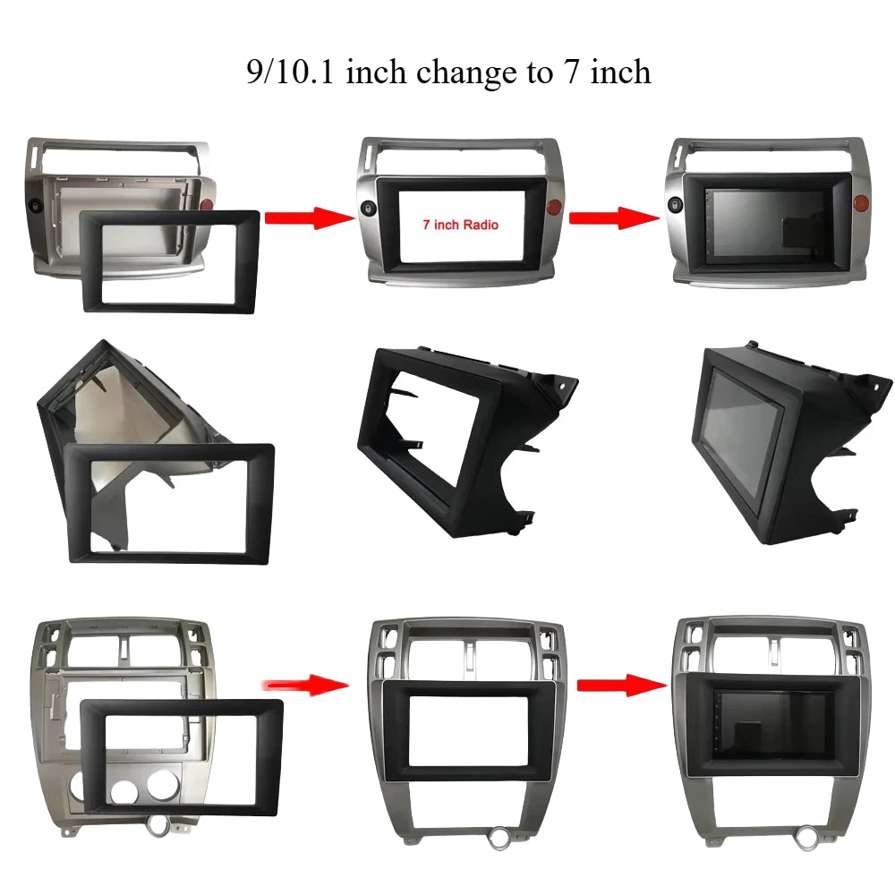 Vehicle radio Fascia 9/10 inch Frame switch to 7 inch 2 Din Car Radio Fascia auto audio Dash Kit Installation Frame Trim Bezel