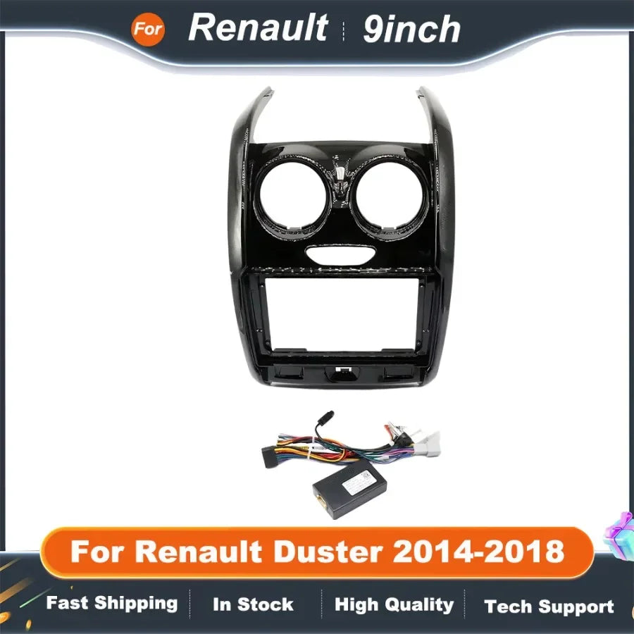 9 Inch Car Radio Frame Adapter Canbus Box Decoder For Renault Duster 2014-2018 LADA Largus Android Radio Dash Fitting Panel Kit
