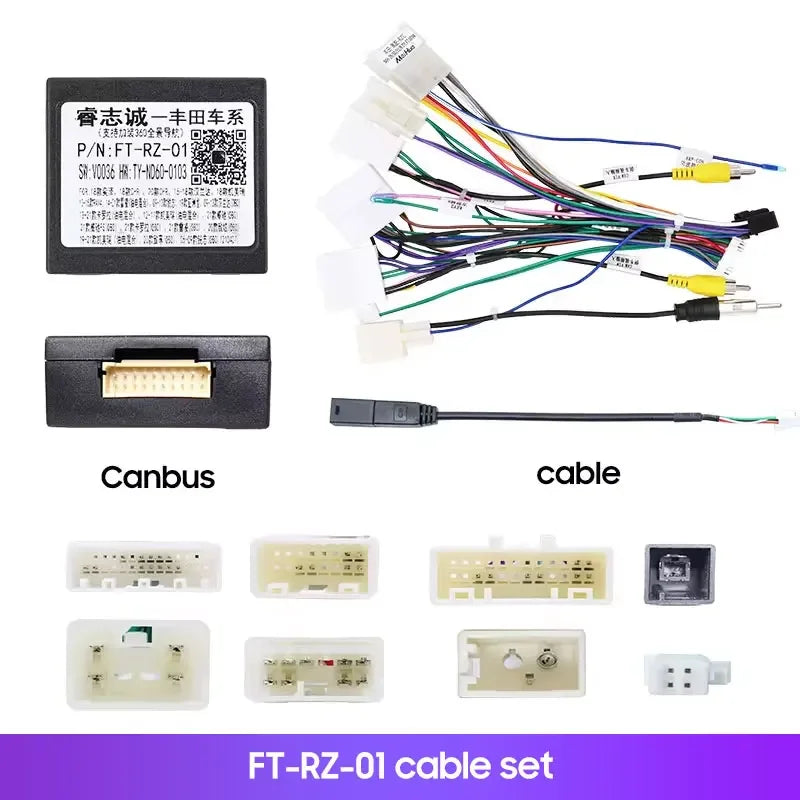 Canbus Box FT-RZ-01 FT-RZ-02 For Toyota Corolla/Camry/CHR /RAV4/ LAND CRUISER With Wiring Harness Power Cable Android Car Radio