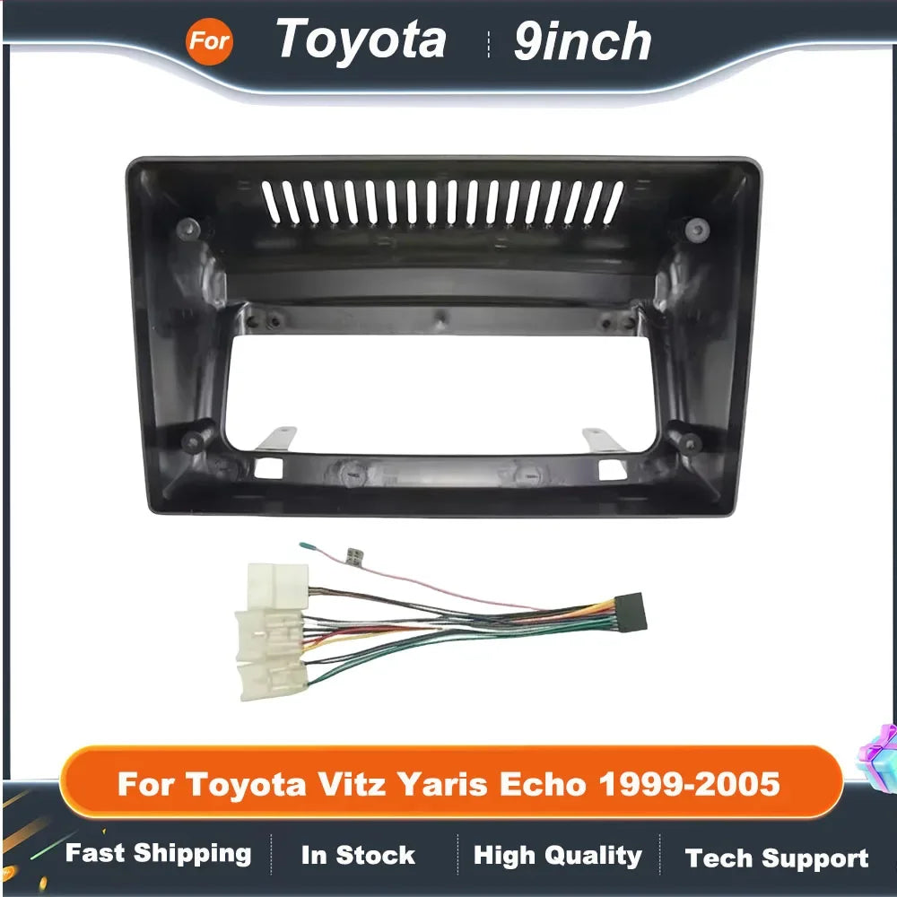9 Inch Car Radio Fascia Frame  For Toyota Vitz Yaris Echo 1999-2005 Adapter Android Radio Dash Fitting Panel Kit