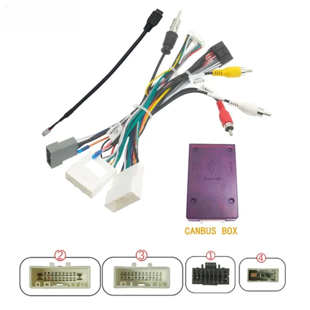 16pin Car Audio Wiring Harness with Canbus Box NS-SS-04A For Nissan Qashqai 06-13 X-TRAIL 13-21 Stereo Installation Wire Adapter