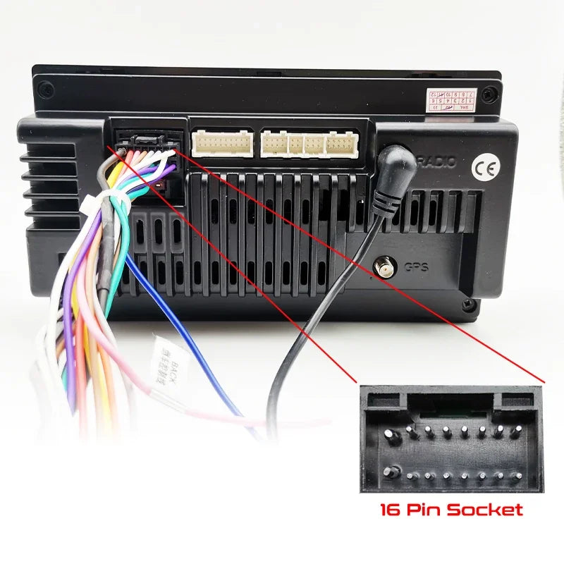Wiring Harness Adapter 16 Pin Plug to 24 Pin Connector Radio Antenna Jack Car Android Head Unit Cable for Mazda 3 BK 6 GG1 5