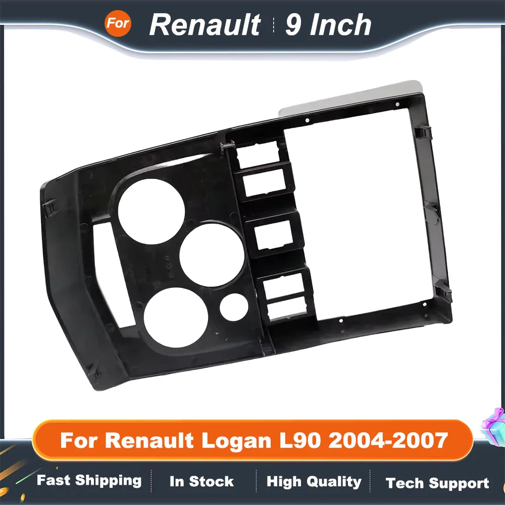 9 Inch car stereo frame Adapter For Renault Logan L90 2004-2007 Android  Radio Dash Fitting Panel Kit