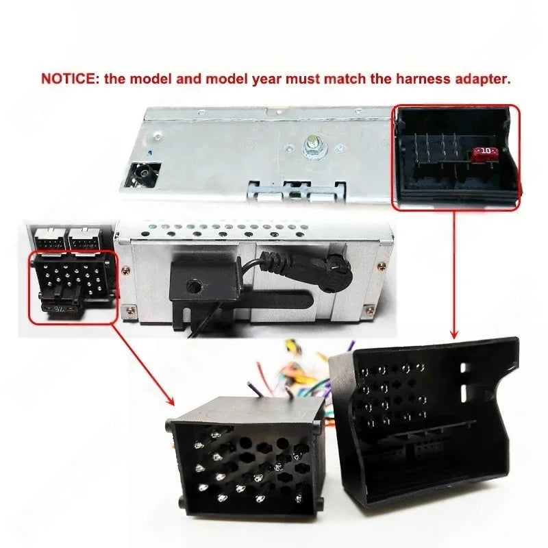 2DIN 9" Dashboard Panel Frame for BMW 3 E46 1999-2004, Wiring Harness Adapter, CAN Bus  Decoder, for 16 Pin Android Radio System