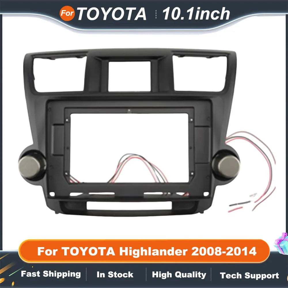 10.1 Inch Car Radio Fascia Panel For TOYOTA Highlander 2008-2014 Stereo Frame Kit