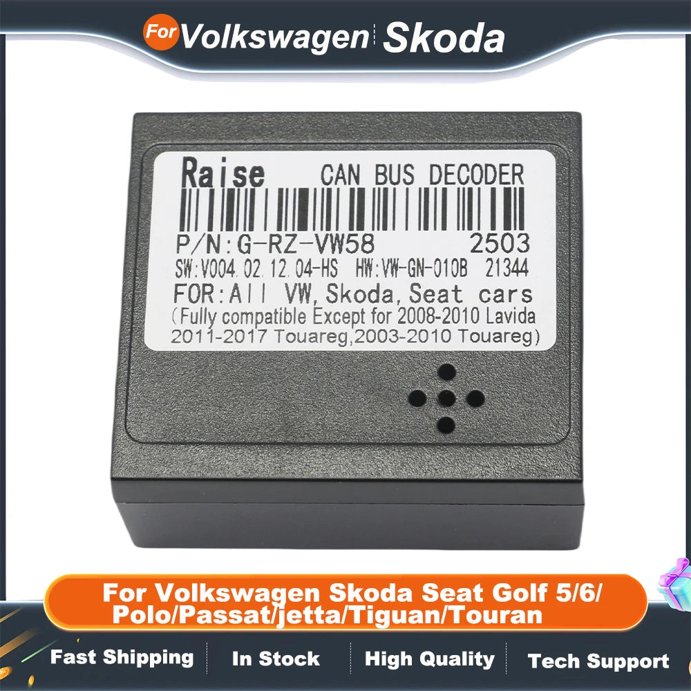 WCanbus Box For Android Volkswagen Skoda Seat Golf 5/6/Polo/Passat/jetta/Tiguan/Touran Car Player VW-RZ-08/G-RZ-V58 Wiring Cable