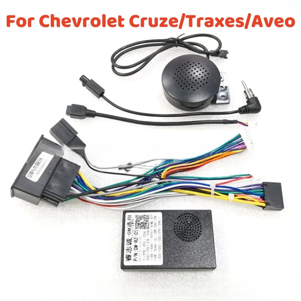 Car 16pin Wiring Harness Adapter Canbus Box Decoder Power Cable For Chevrolet Cruze/Traxes/Aveo/Malibu/Regal 2 Din GPS Android