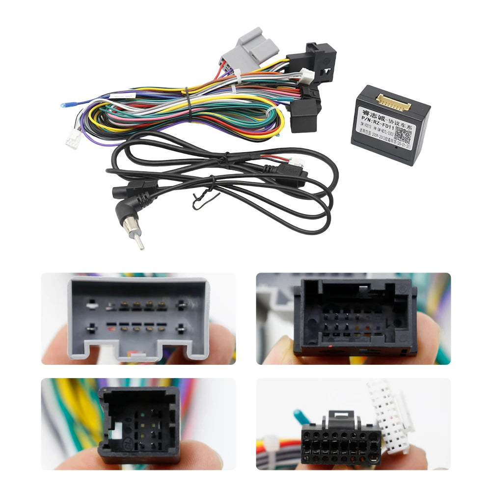 Canbus Box FD01/FD02 Decoder For FORD Mondeo Fiesta Focus S-MAX Android Car Radio Wiring Harness Adapter Power Cable