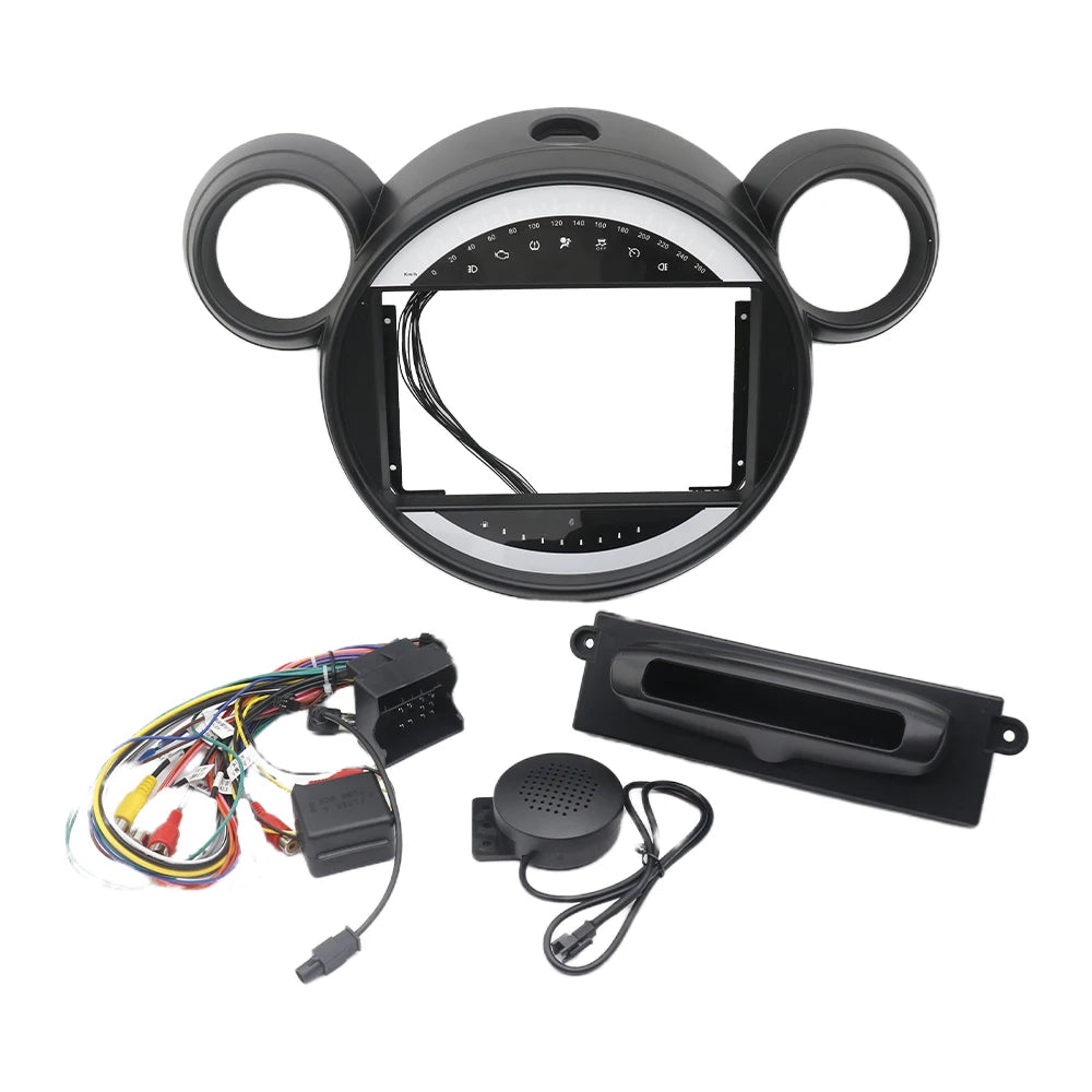 For Bmw Mini Cooper R56 R60 R51 2007-2014 9 Inch Car Radio Fascias  Dash Kit Install Facia Console Bezel Stereo Adapter Plate Tr