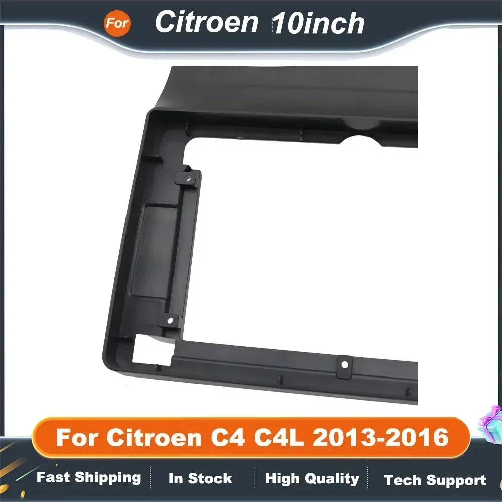 For Citroen C4  C4L 2013-2016 10 Inch Car Stereo Dash Panel Kit with CANBUS Decoder  Fascia Frame Adapter