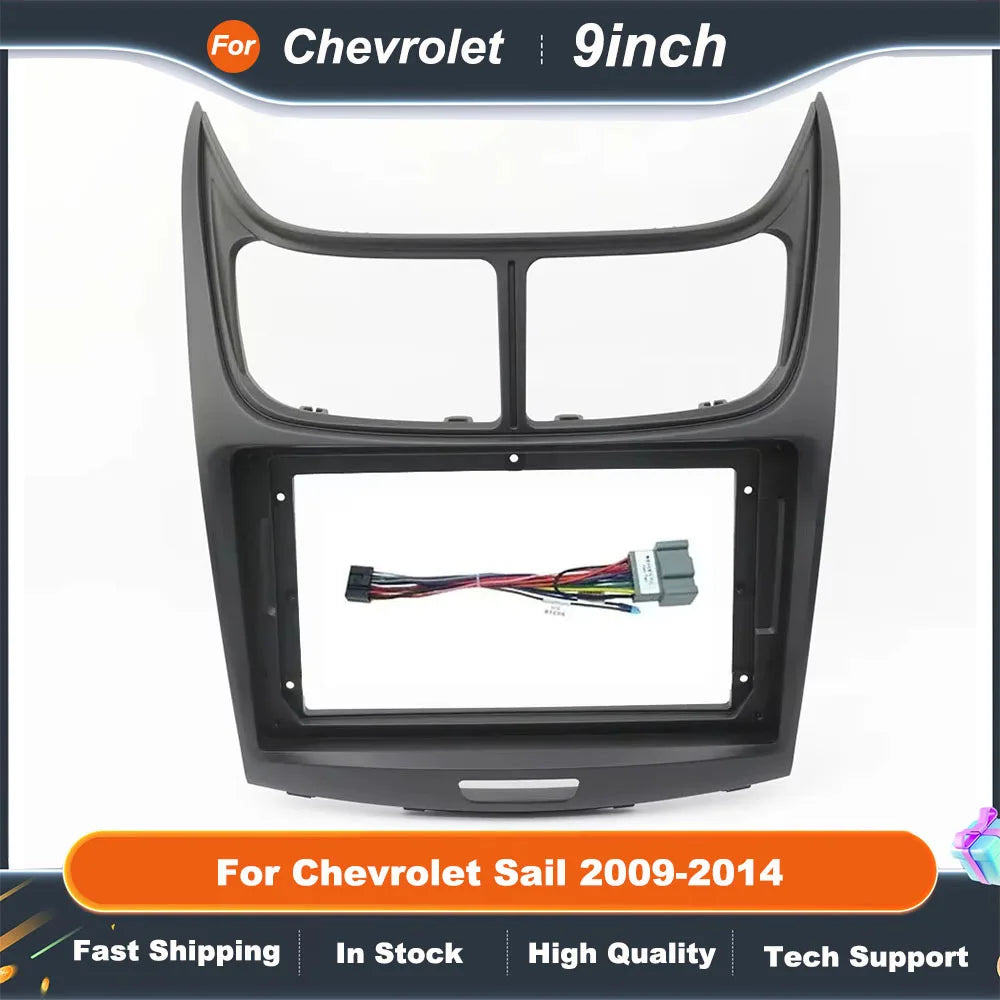 9 Inch Car Radio Fascia Frame for Chevrolet Sail 2009-2014 Android Stereo Dashboard Adapter Kit with Face Plate