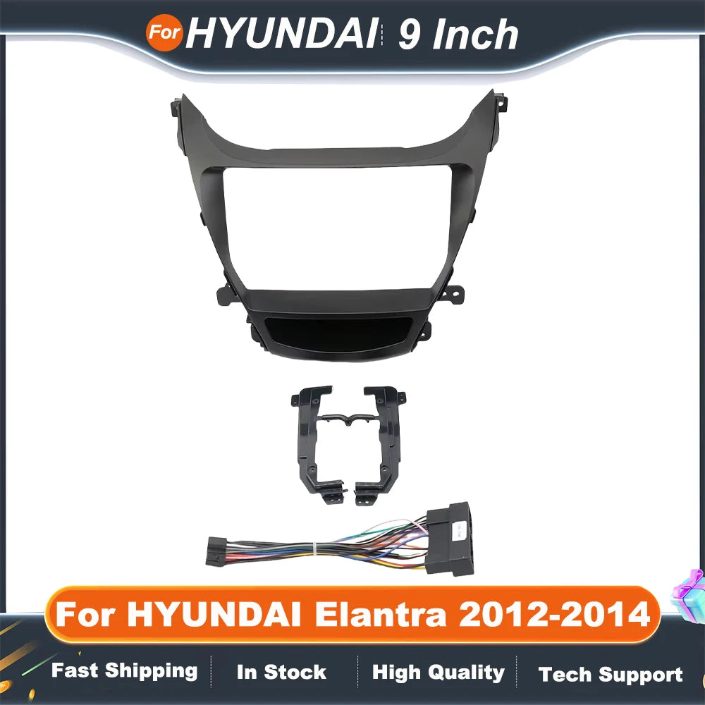 9 Inch Car Radio Frame Android For HYUNDAI Elantra 2012-2014 Stereo GPS MP5 Player Frame 2 Din Head Unit Fascia Cover Kit