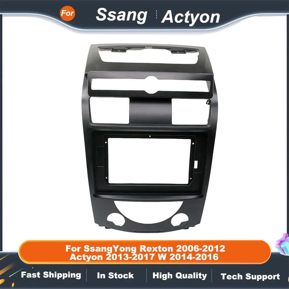 Car Dashboard Frame For SsangYong Rexton 2006-2012 Actyon 2013-2017 W 2014-2016 Radio Fascias Panel Headunit Screen