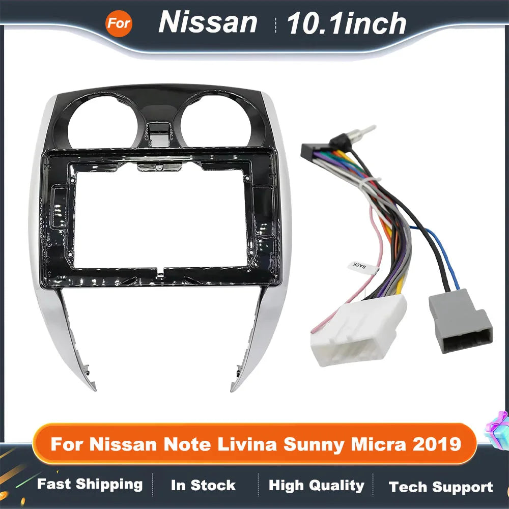 10.1 Inch Car Frame Fascia Adapter For Nissan Note Livina Sunny Micra 2019 Android Radio Audio Dash Fitting Panel Kit