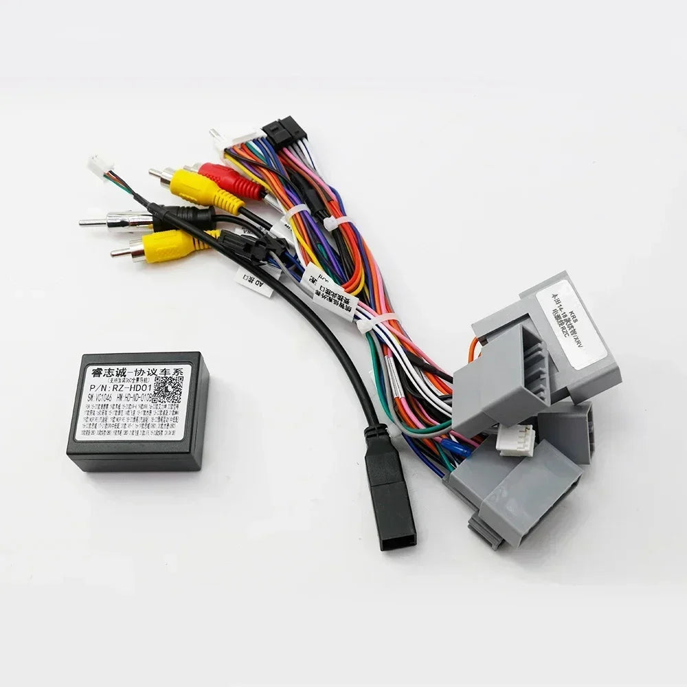 Car Audio Frame 16Pin Car Head Unit Harness Power Adapter Cable With Canbus For Honda Jade XR-V Vezel Fit GK 2013-2019