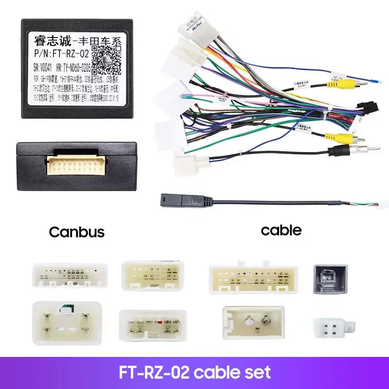 Canbus Box FT-RZ-01 FT-RZ-02 For Toyota Corolla/Camry/CHR /RAV4/ LAND CRUISER With Wiring Harness Power Cable Android Car Radio