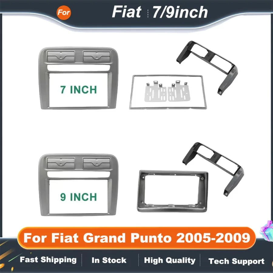 7/9 Inch Double 2 Din Car Stereo Fascia Panel for Fiat Grand Punto 2005-2009 Dash Mounting Kit
