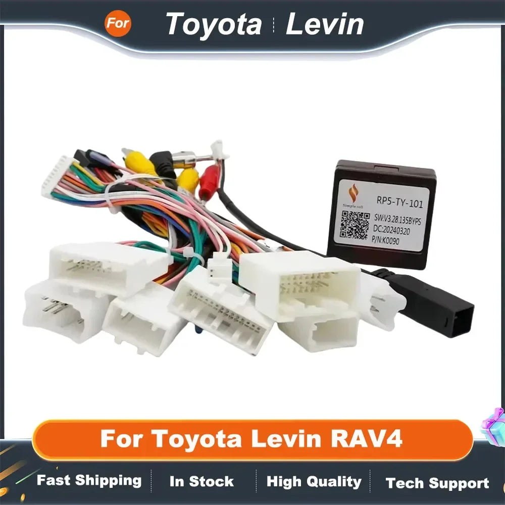 Universal 16Pin Car Radio Fascia Frame Harness Adapter with CANBus Decoder for Toyota RAV4 Camry Corolla Highlander Prius