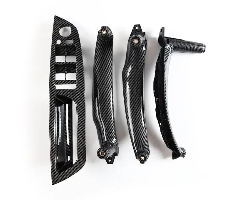 LHD RHD Upgraded Interior Carbon Fiber Door Handle Cover Trim Replacement For BMW X5 X6 E70 E71 E72 2007-2014