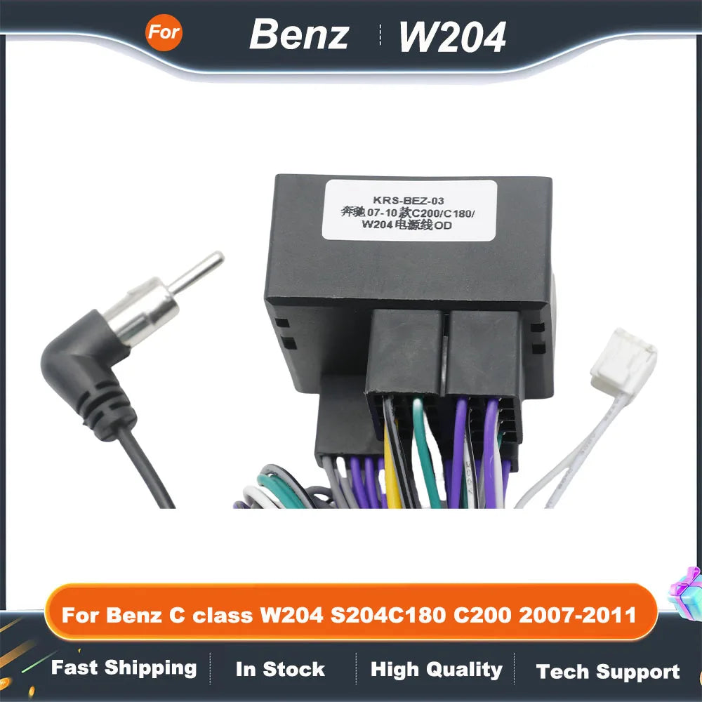 Canbus Box OD-BENZ-03 For Mercedes Benz C class W204 S204 C180 C200 2007-2011 Android 2 Din 16 PIN Wiring Harness Power Cable