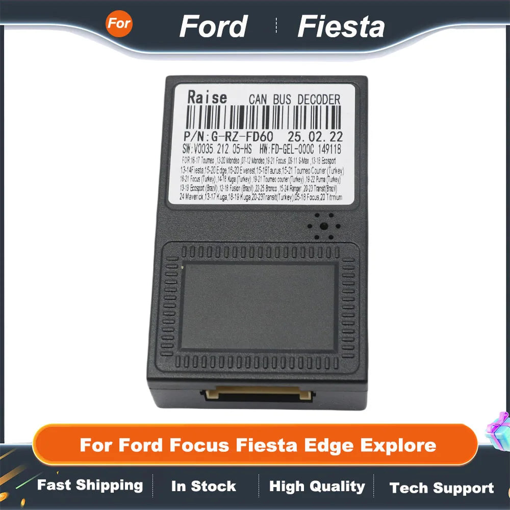 For Ford Fiesta 2013-2017 16 Pin Harness Adapter Android Player Multimedia Stereo Cables Canbus Canbox DVD Radio GPS Power Cord