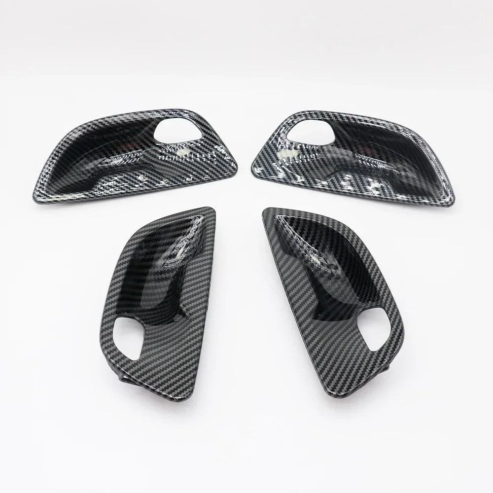 Fiber Interior Door Panel Opening Handle Bowl Cover Trim Replacement For BMW 5 Series F10 F11 520i 523i 525i 528i 535i