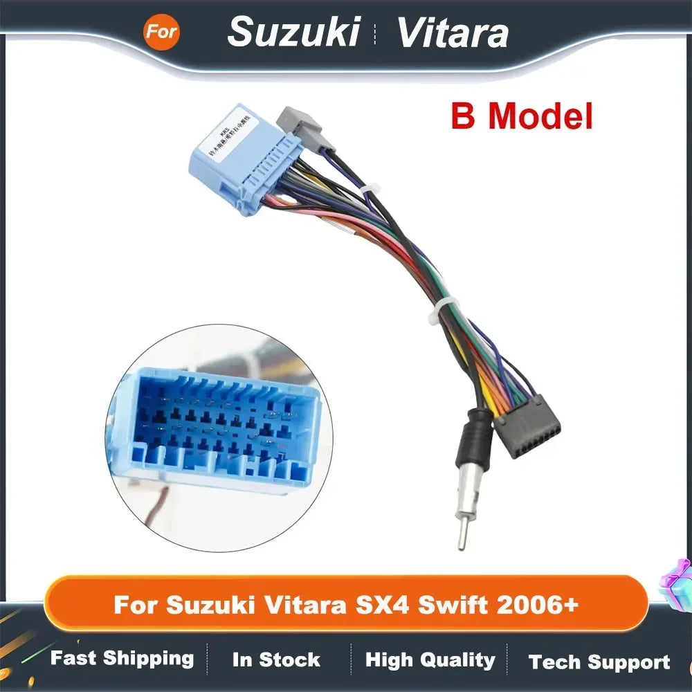 16Pin Car Radio Fascia Frame Wiring Harness Adapter for Suzuki Vitara SX4 Swift 2006+ Android Stereo Cable Plug&Play