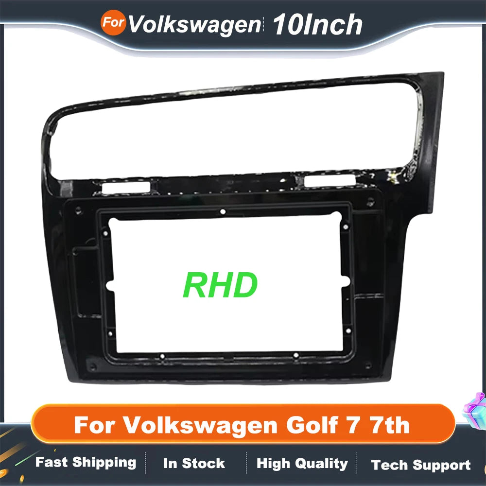 10 Inch Car Frame Fascia For Volkswagen Golf 7 7th Android Radio Dash Fitting Panel Kit