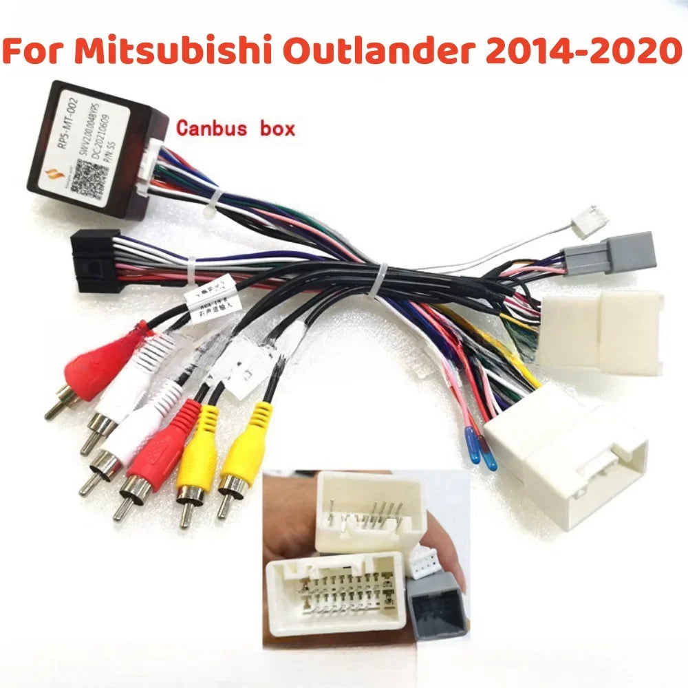 16 Pin Canbus box With Cable Adaptor For Mitsubishi Outlander 2014-2020/ PAJERO Wiring Harness Cable Android 2 Din GPS Car Radio