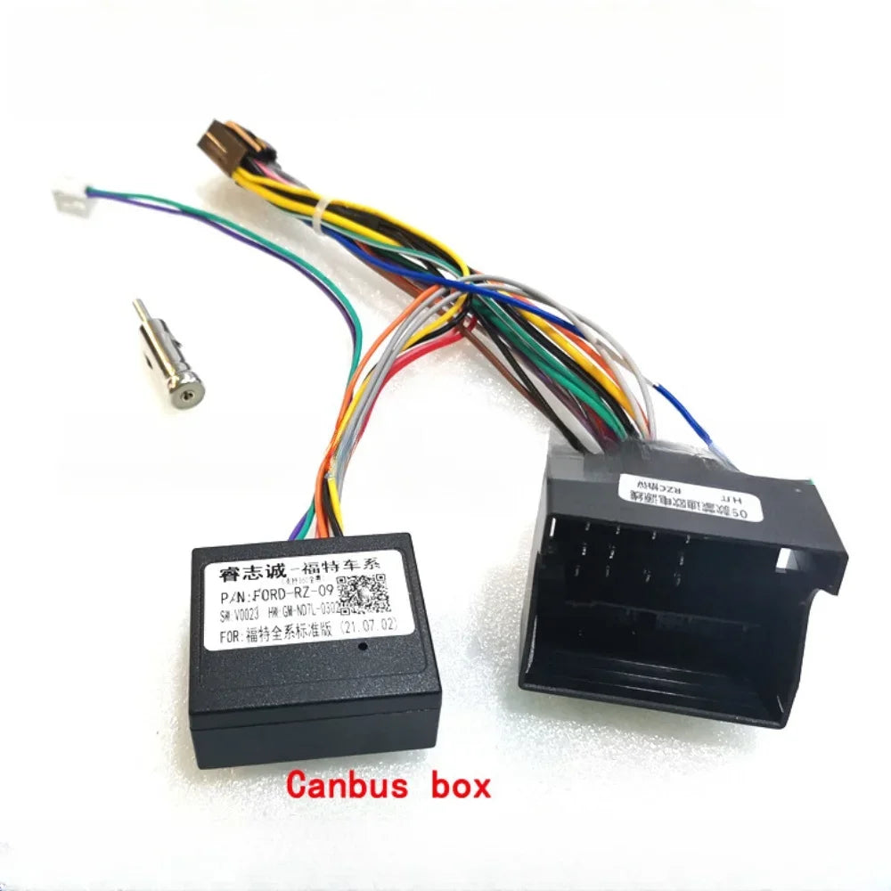 16 Pin Wiring Harness Adapter Canbus Box  For Ford Foucs /Mondeo/C-MAX 2009-2012 Radio Android 2 Din GPS Wifi Video Player