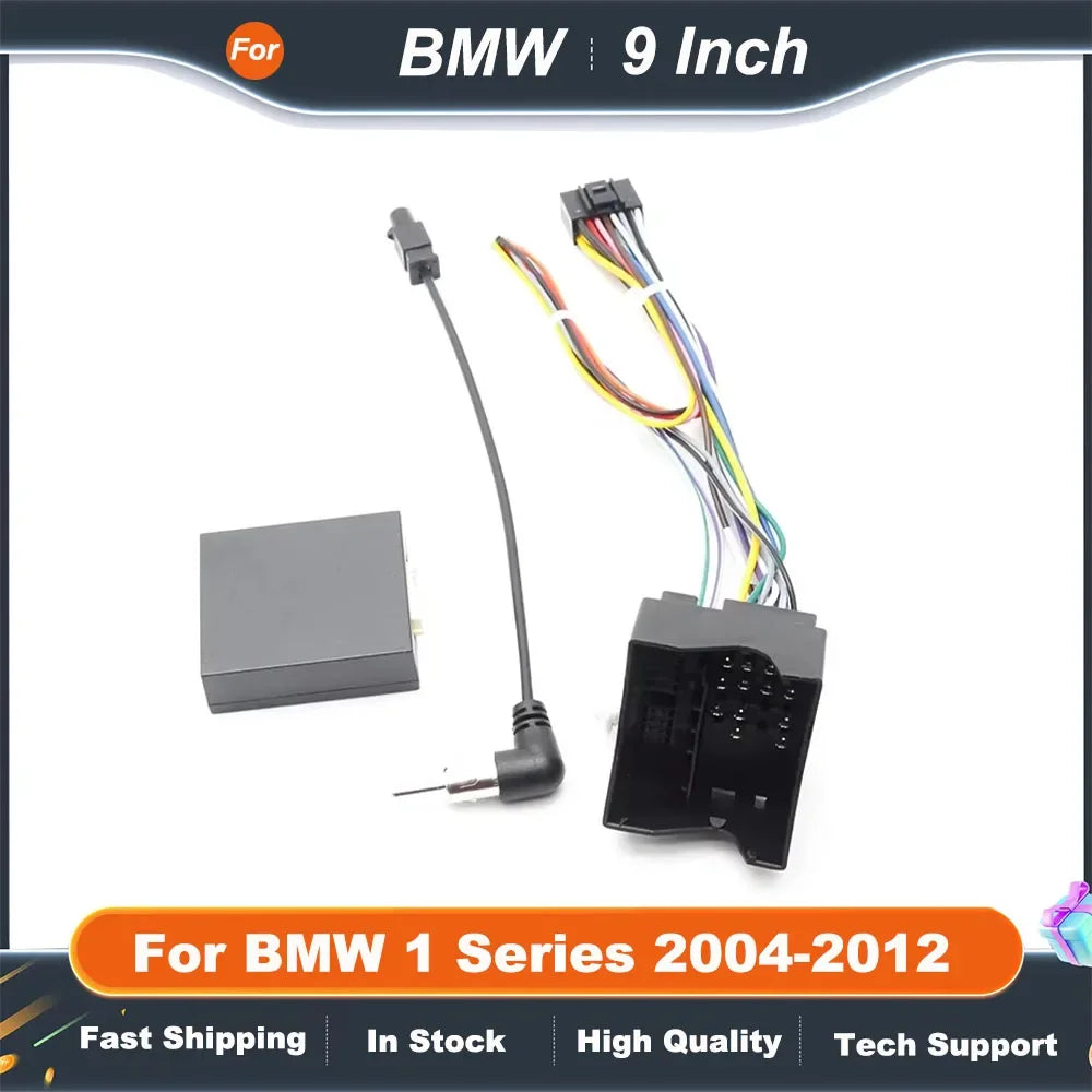 9 Inch Car Radio Fascia Frame for BMW 1 Series E81 E82 E87 E88 Android Dash Panel Kit with Canbus Decoder