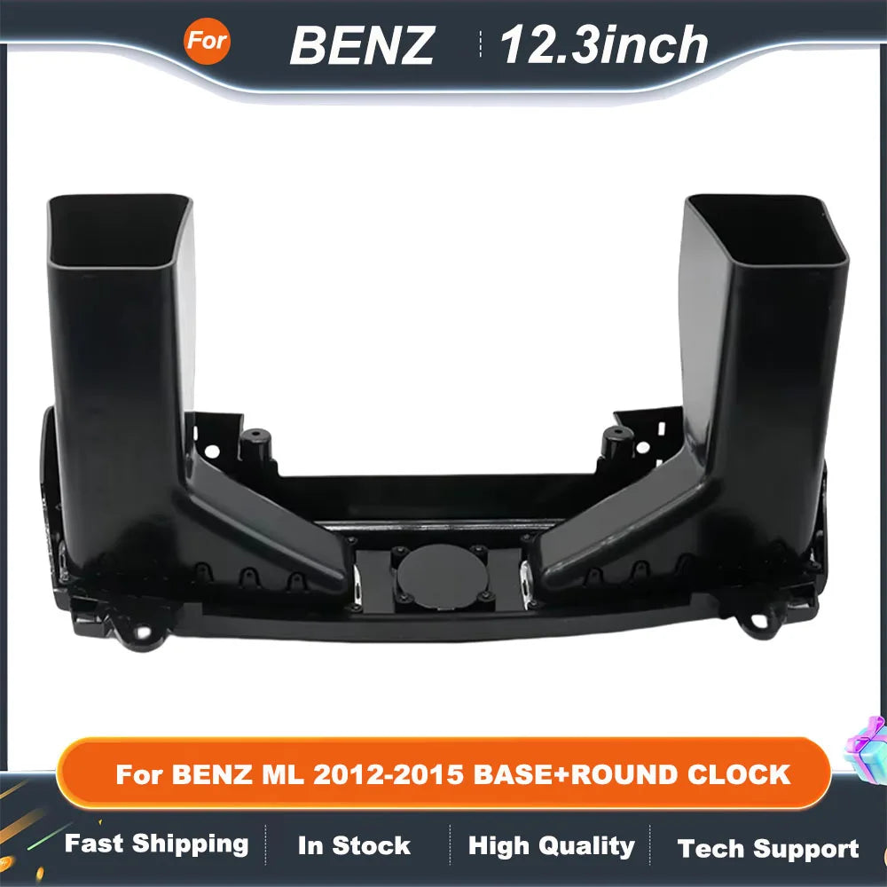 12.3 Inch Car Radio frame For BENZ ML 2012-2015 BASE+ROUND CLOCK GPS MP5 Android Player Fascias Panel DashBoard Frame Cover