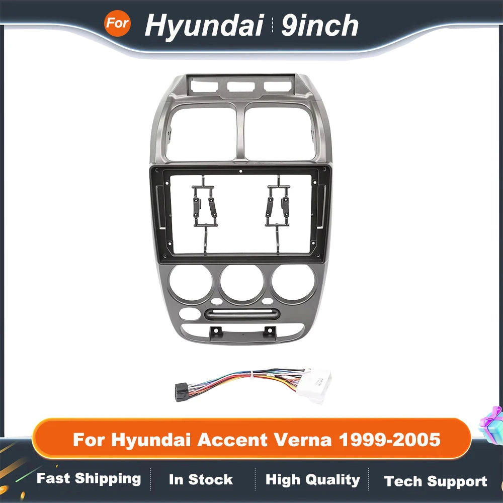9 Inch Car Radio Fascia Frame Adapter For Hyundai Accent Verna 1999-2005 Android Radio Dash Fitting Panel Kit