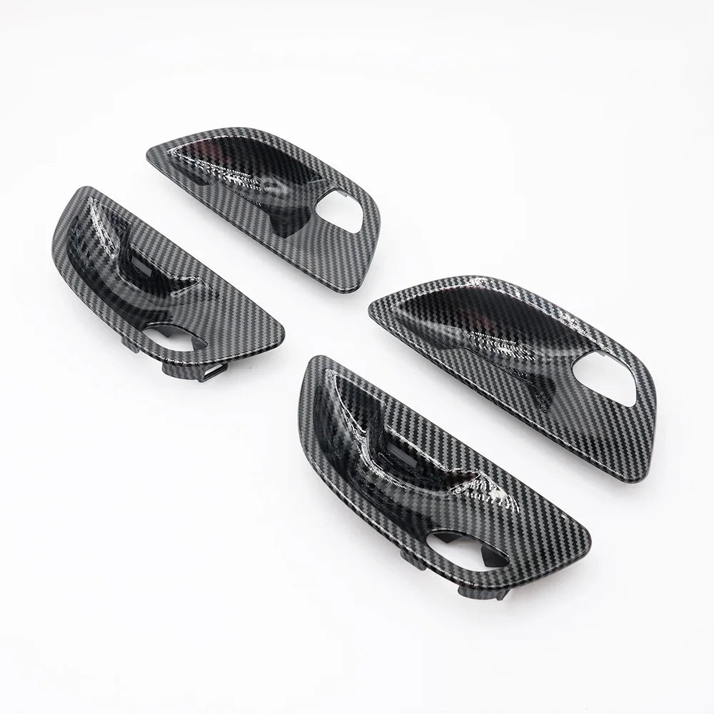 Fiber Interior Door Panel Opening Handle Bowl Cover Trim Replacement For BMW 5 Series F10 F11 520i 523i 525i 528i 535i