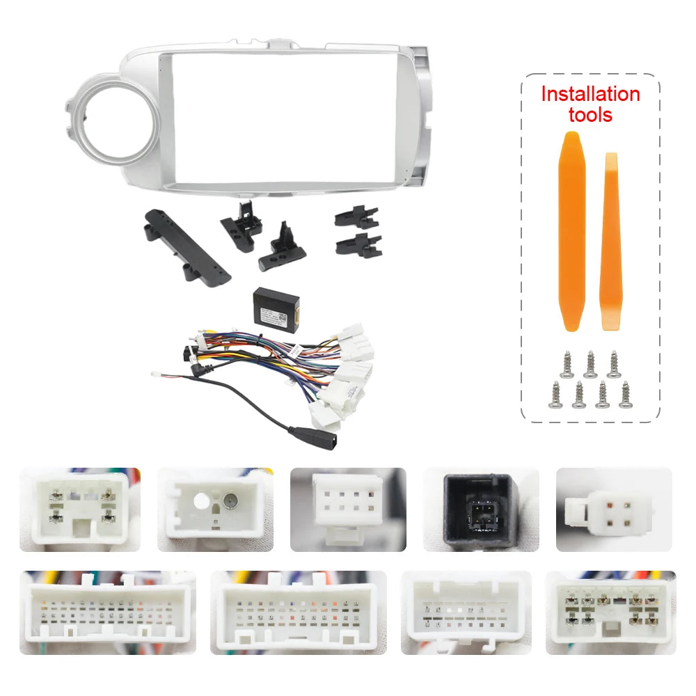 9 Inch 22.86cm for 2012-2017 Car Radio Android Frame Stereo Panel Player Fascias Harness Canbus for TOYOTA YARIS VITZ PLATZ