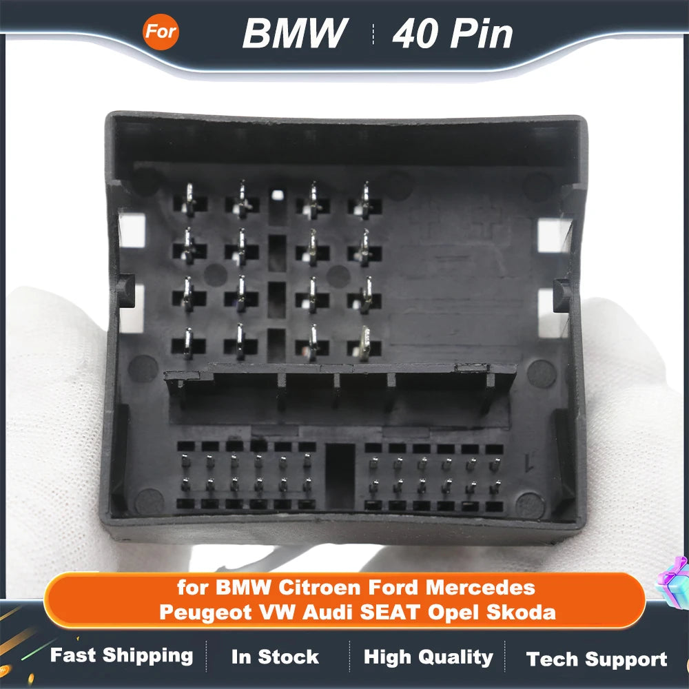40 Pin Female Connector Radio Wiring Harness for BMW Citroen Ford  Mercedes Peugeot VW Audi SEAT Opel Skoda