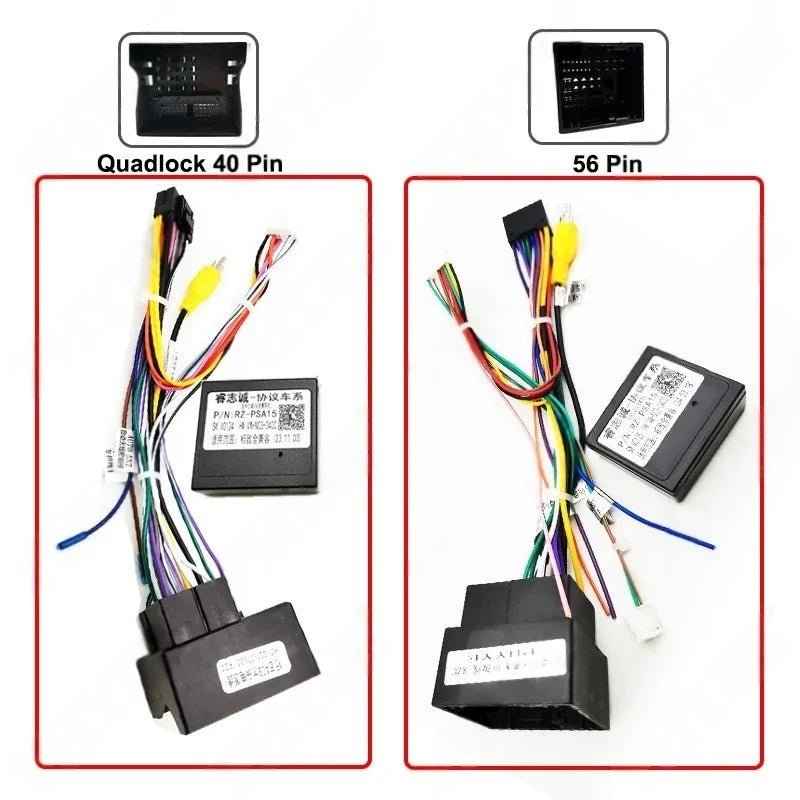 10" Android Radio Panel Frame for Peugeot 208 2008 (2015 to 2019), Wiring Harness Adapter, CAN Bus Decoder, 16 Pin Plug Cable