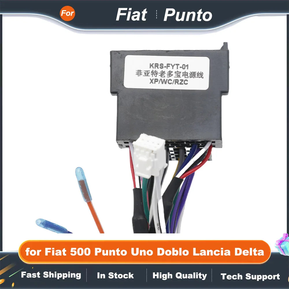 CAN Bus Decoder Wiring Harness 16 Pin Plug to ISO Connector Car Android Cable Adapter for Fiat 500 Punto Uno Doblo Lancia Delta