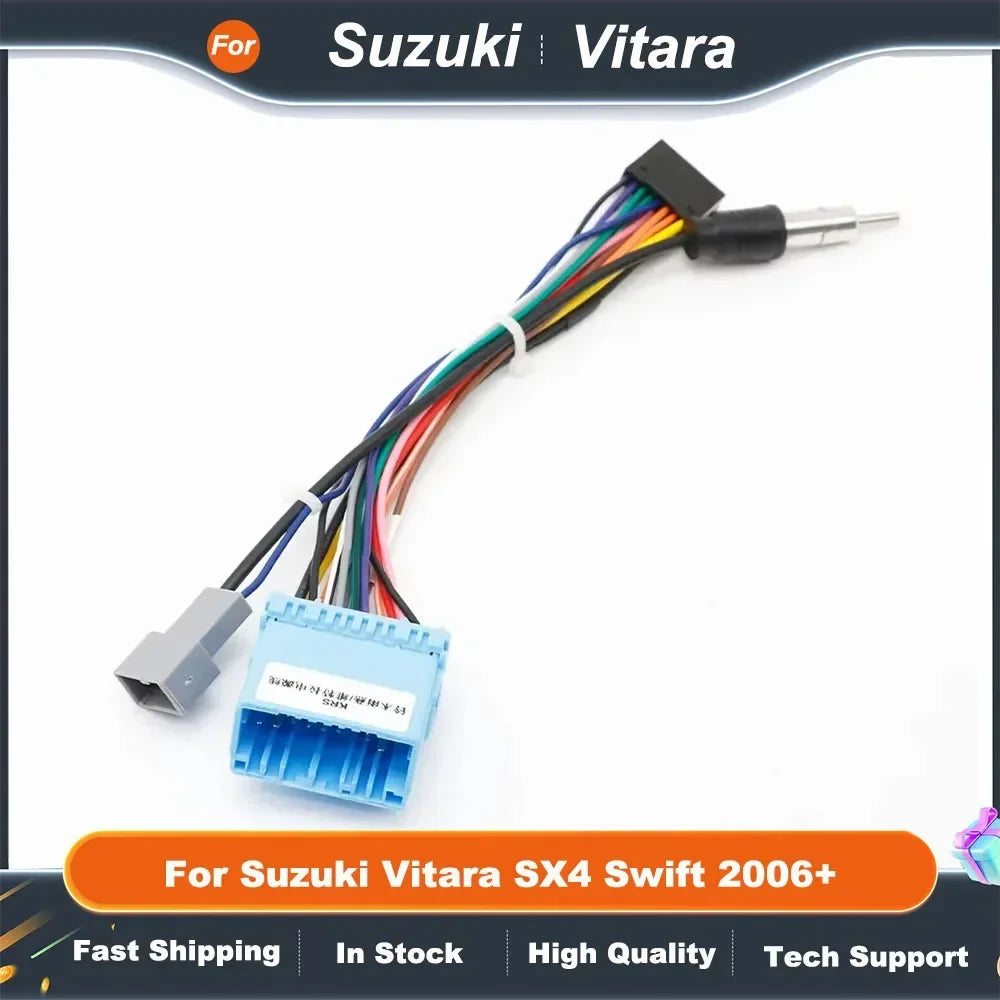 16Pin Car Radio Fascia Frame Wiring Harness Adapter for Suzuki Vitara SX4 Swift 2006+ Android Stereo Cable Plug&Play