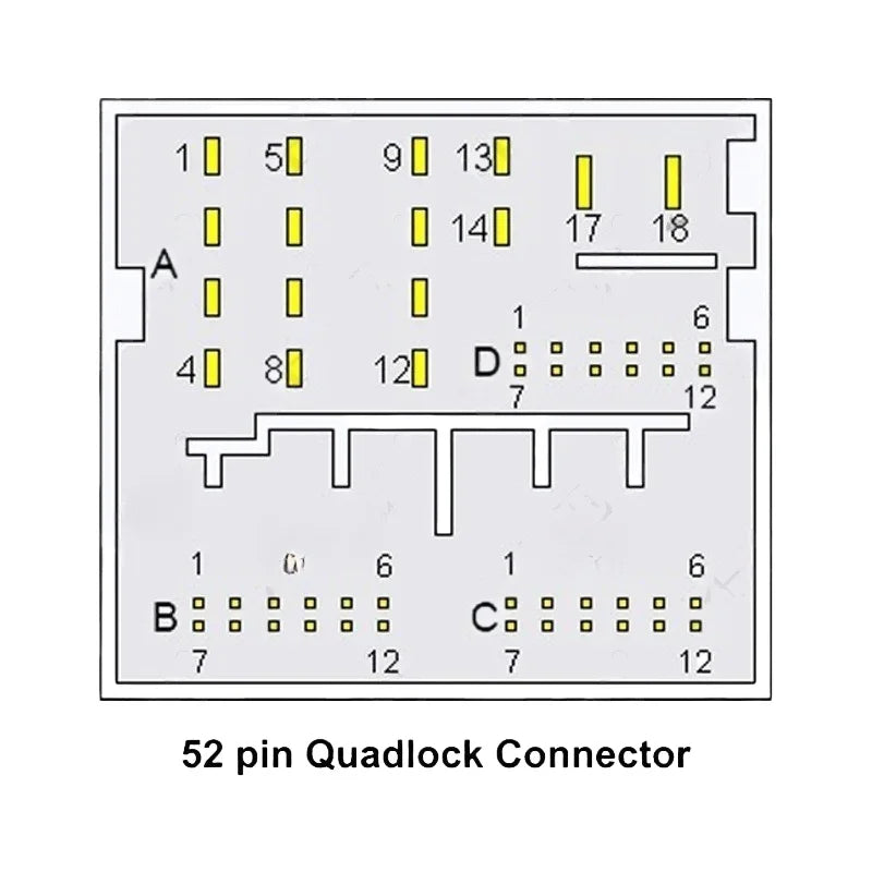 Quadlock Extension Harness Adapter 52 Pin Connector Plug Play Wiring Cable for VW Golf Jetta Polo T-ROC Tiguan Passat Audi