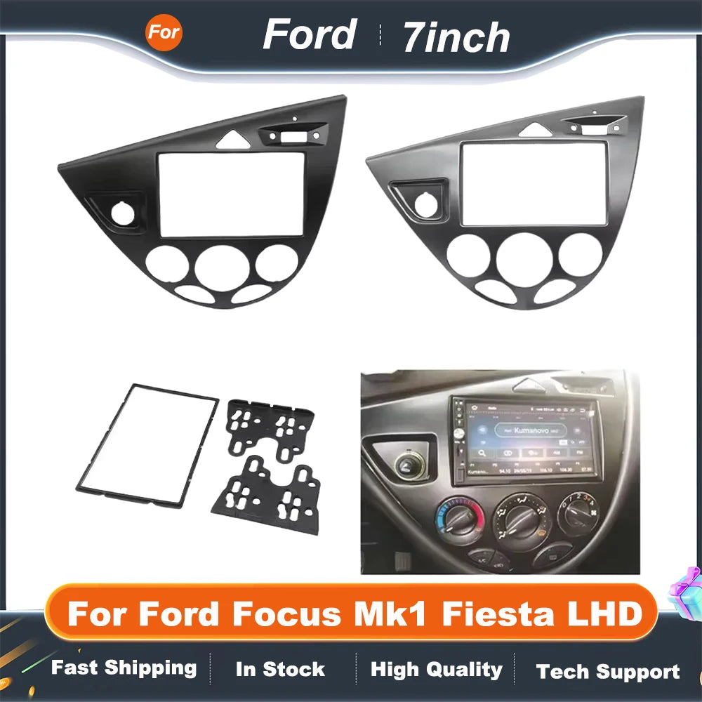 7 Inch Car Radio Fascias For Ford Focus Mk1 Fiesta LHD Android GPS MP5 Stereo Player 2 Din Panel Dash Frame Installat