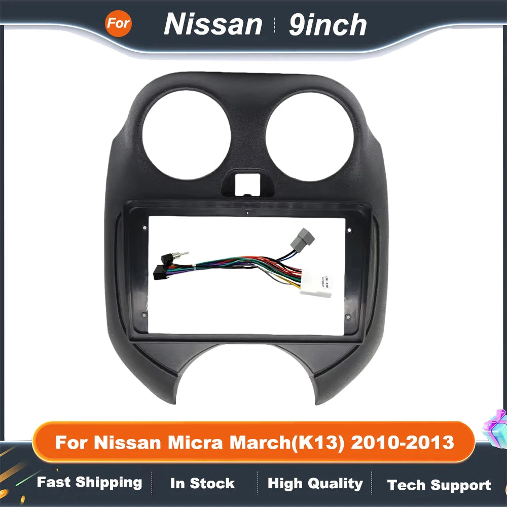 9 Inch car multimedia frame For Nissan Micra March(K13) 2010-2013 Android Radio Dash Fitting Panel Kit