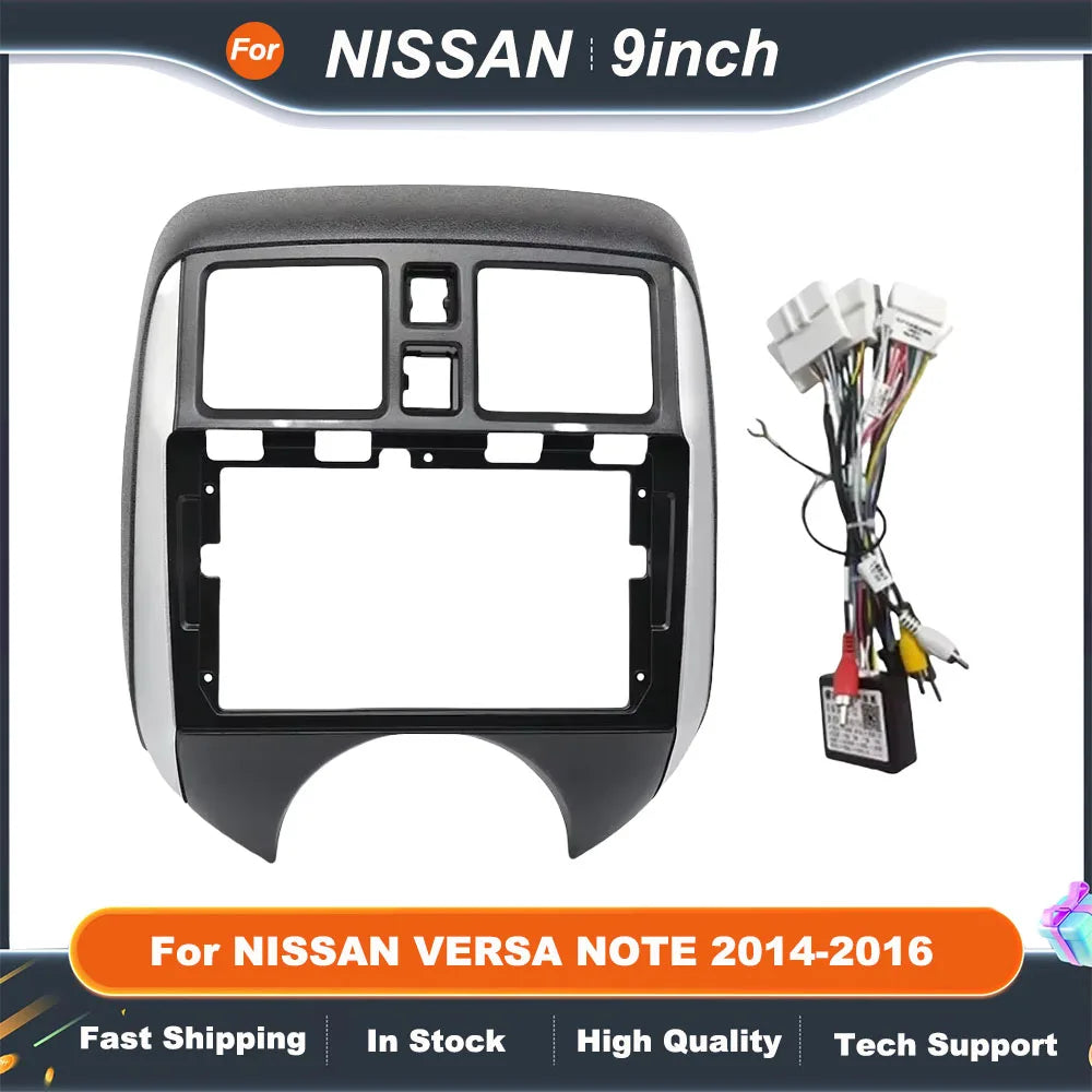 9" 2 Din car multimedia frame  For NISSAN VERSA NOTE 2014-2016 Android GPS MP5 Stereo Player Head Unit Panel Dash