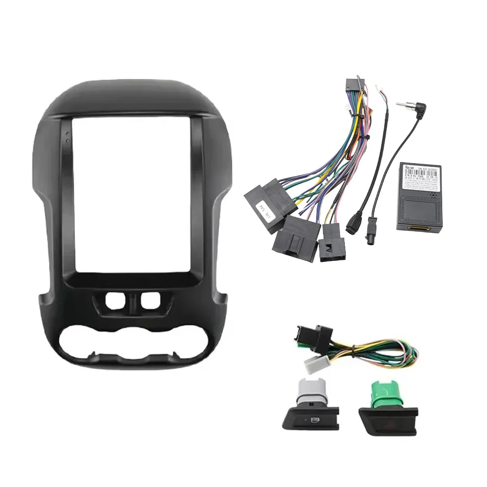 9.7 Inch 2 Din Car Radio Fascias For FORD RANGER 2012-2015 Tesla Style Multimedia Frame Video Player Navigation DVD Panel Trim