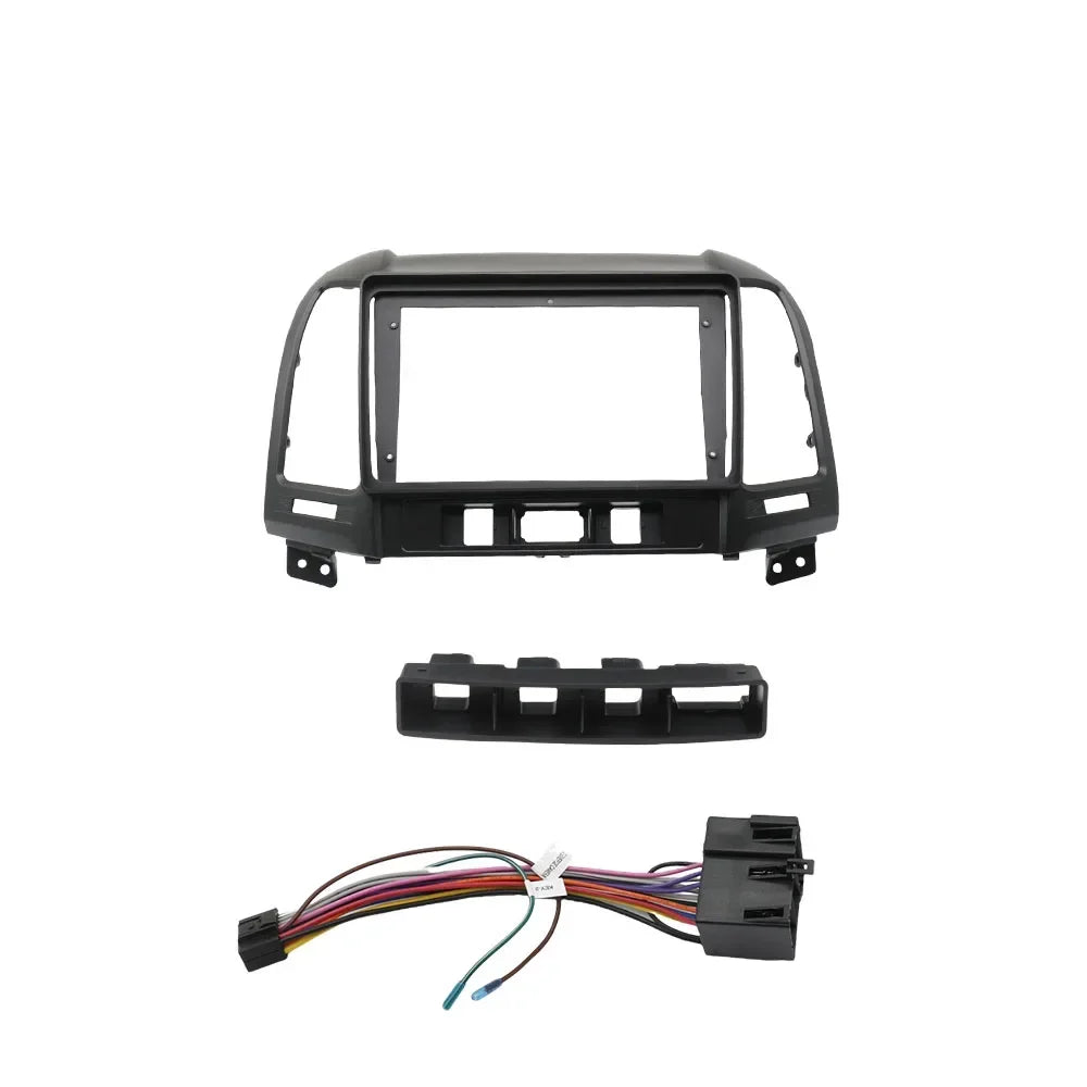 9 inch Car Radio Frame Fascia For Hyundai Santa Fe 2 006-01 DVD Trim Panel Dashboard Mount Kit  Din Installation Stereo