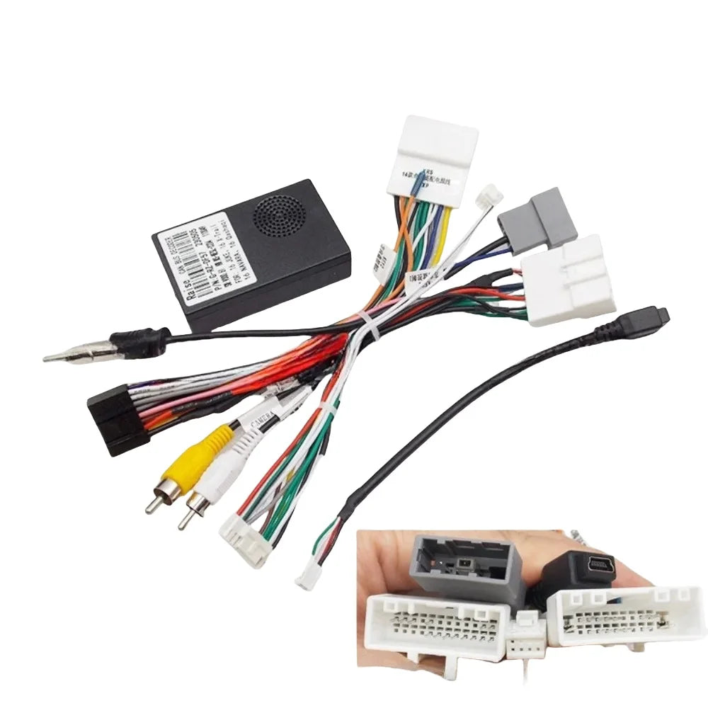 For Nissan Qashqai j10 2013/ X-Trail 2015/Navara 2018/Kicks 2018 /Pulsar c13  2017/March 2018 Radio Canbus Box16 Pin Power Cable